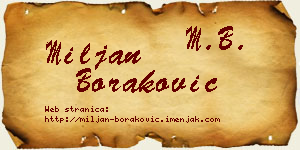 Miljan Boraković vizit kartica